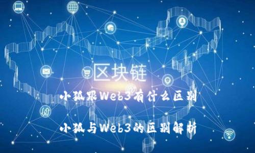 小狐跟Web3有什么区别

小狐与Web3的区别解析